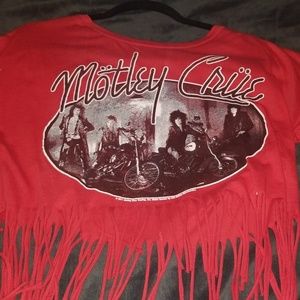 Motley crue crop fringed top